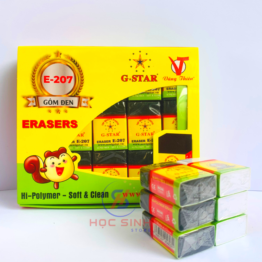 Combo 10 Cái Gôm Bút Chì G-Star E207 ( Trắng, đen ) - VPP Happy Kids