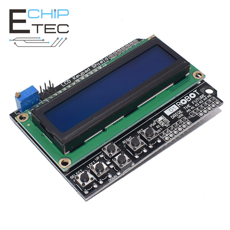 Bảng Mở Rộng Bàn Phím LCD Màn Hình Xanh Dương ATMEGA328 ATMEGA2560 Raspberry Pi UNO Arduino Màn Hình LCD 1602 LCD1602