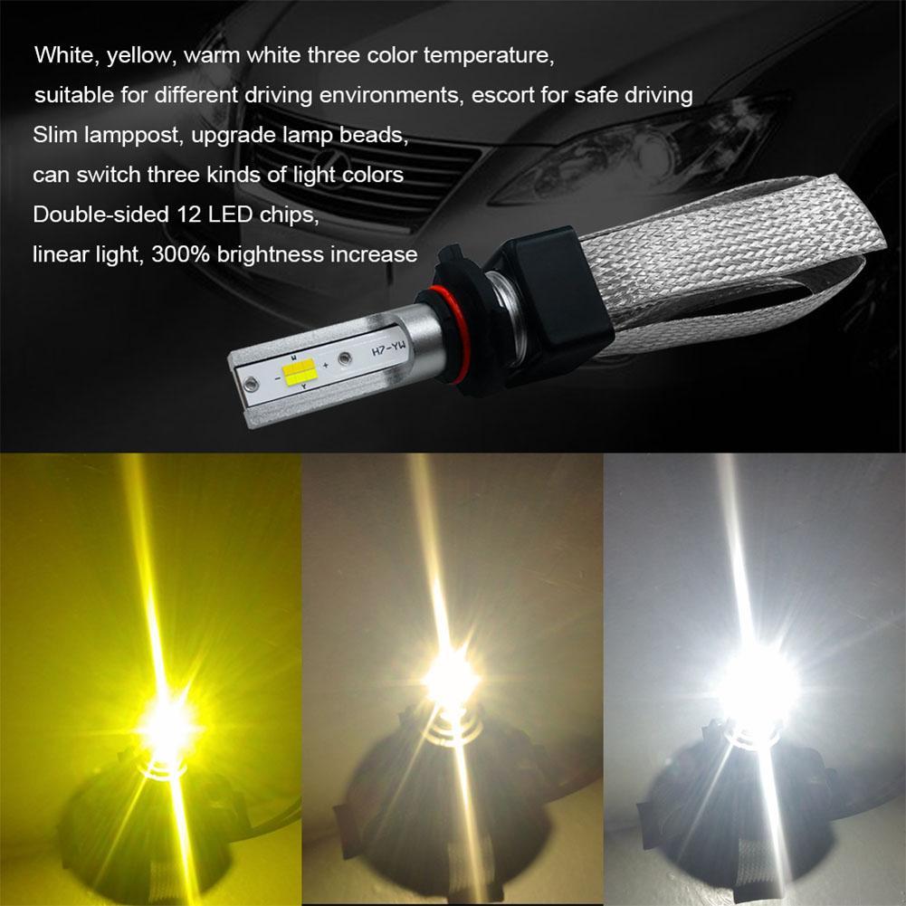 Bóng đèn pha ô tô 3 màu siêu sáng - đèn 9006/hb4 led csp 2019 3 nhiệt màu thay đổi trắng 6000k, vàng 3000k, vàng nắng 4300k