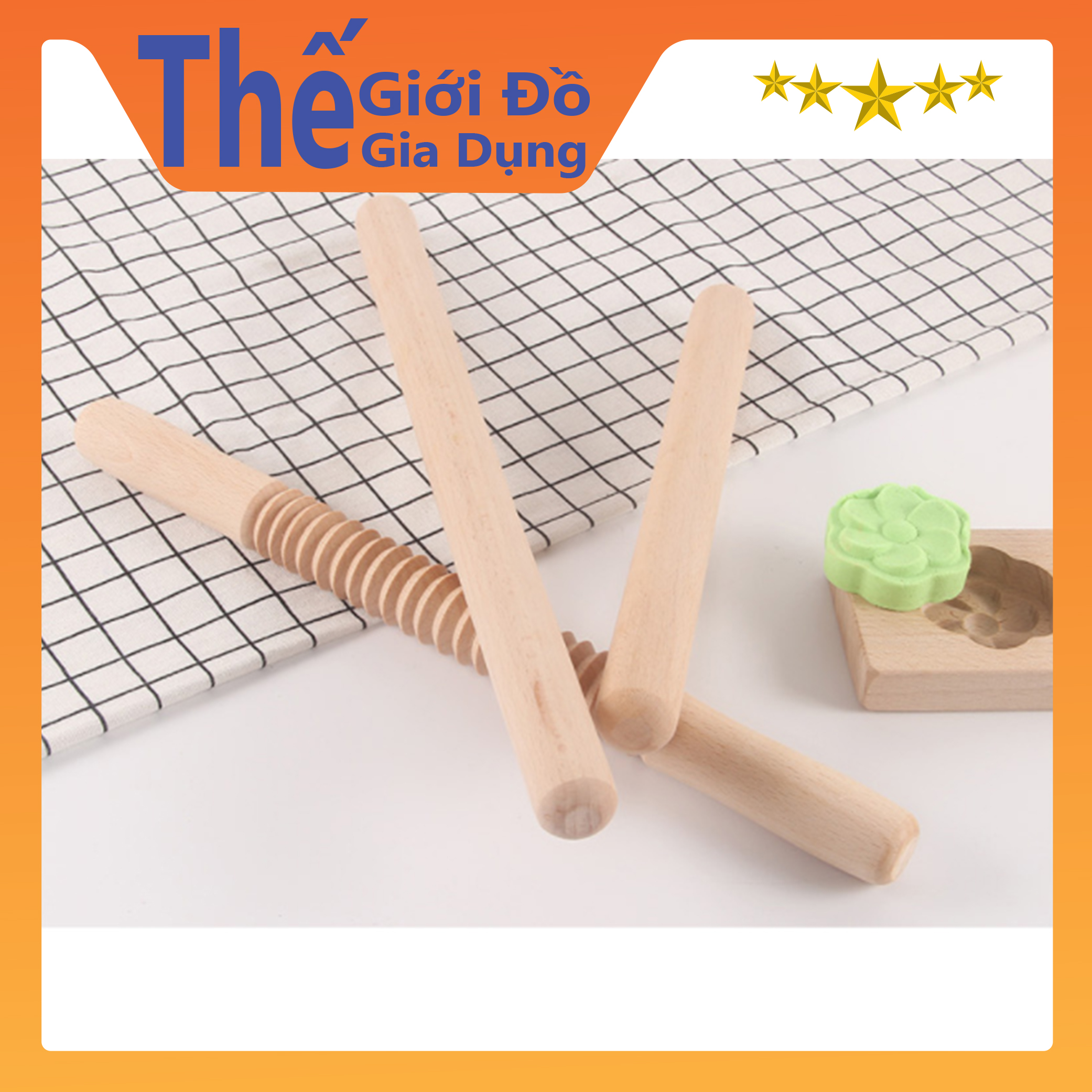 Cây Lăn Bột Bằng Gỗ Tròn