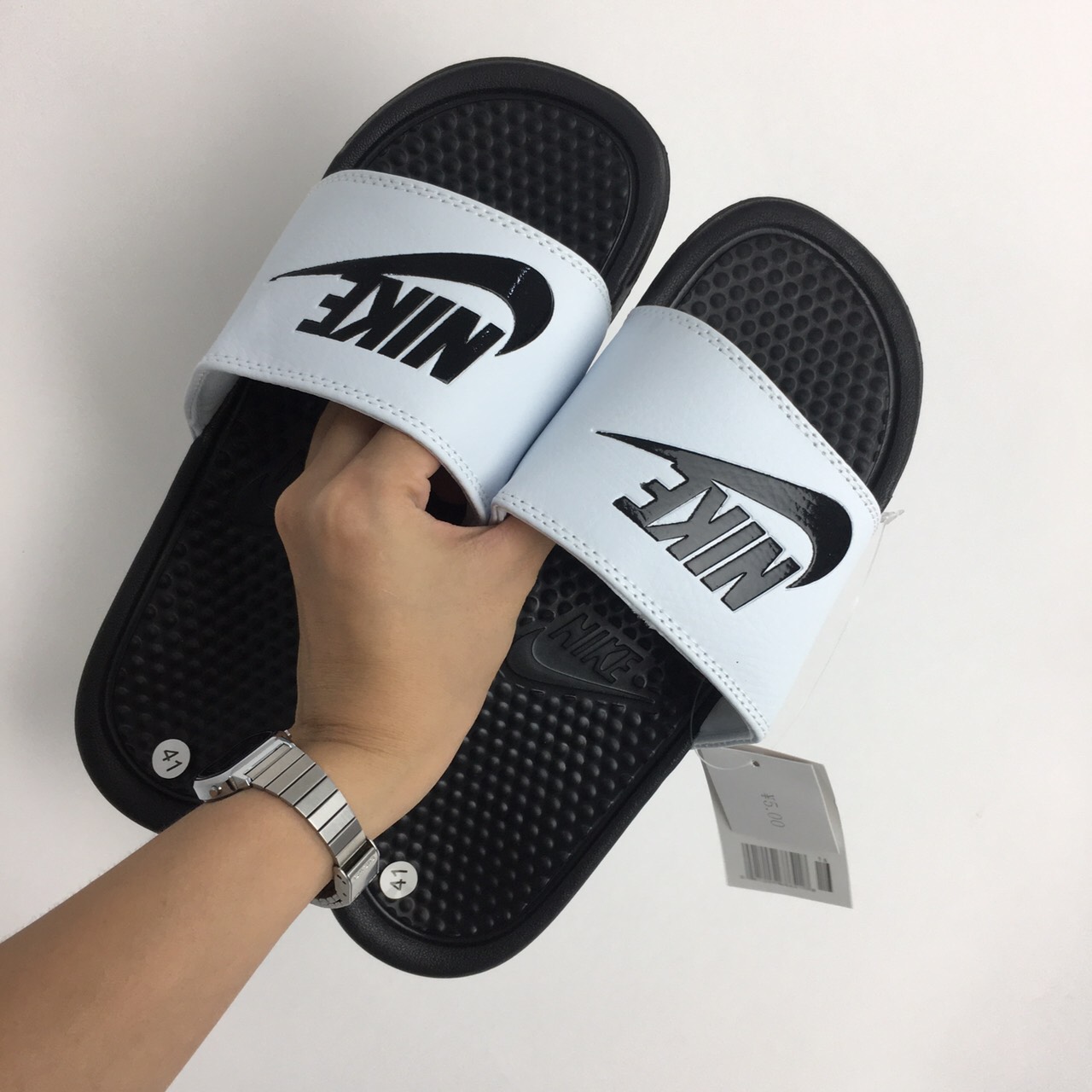 [ Fullbox ] Dép Quai Ngang Nam Nữ-Nike-Đen Trắng