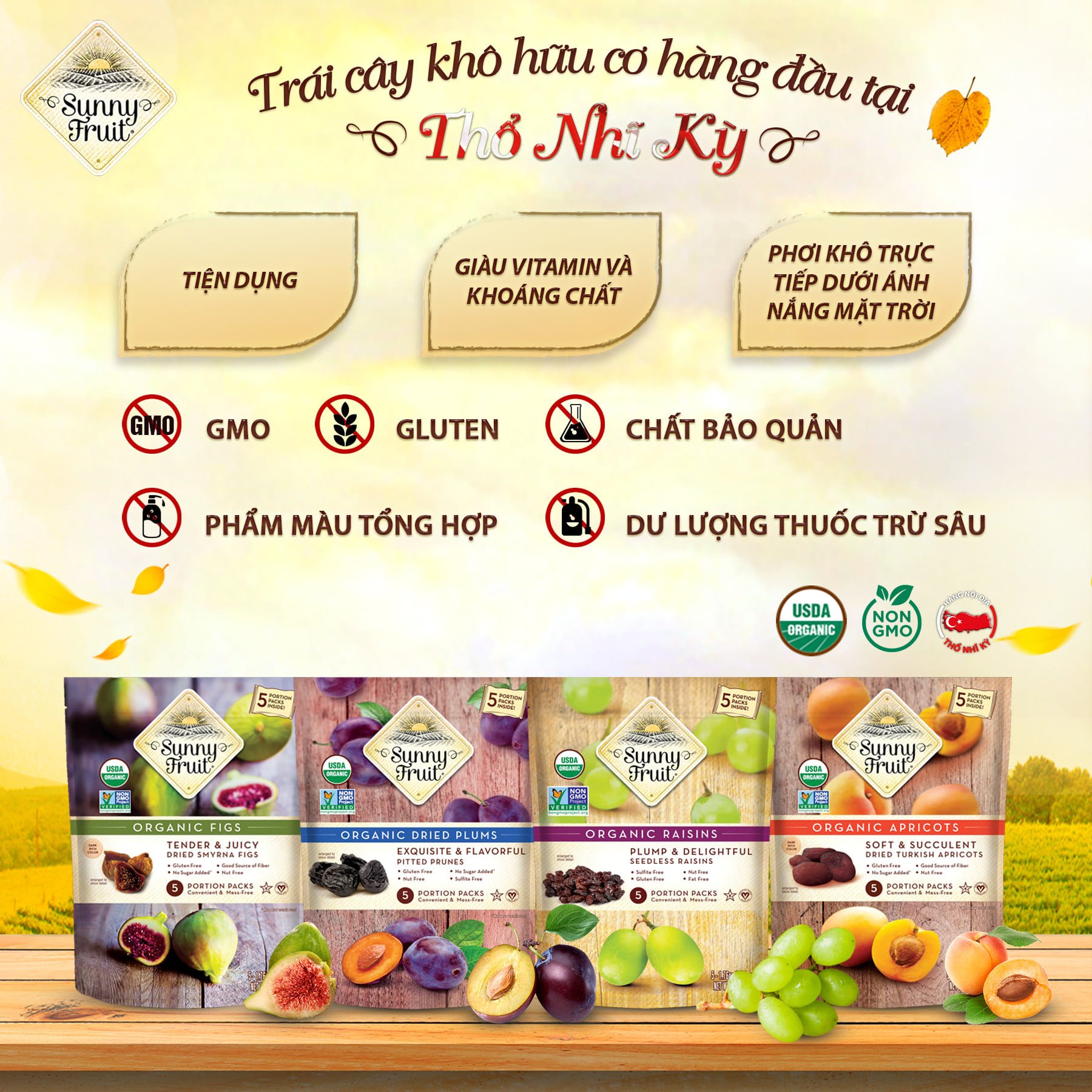 Trái cây sấy dẻo hữu cơ Sunny Fruit