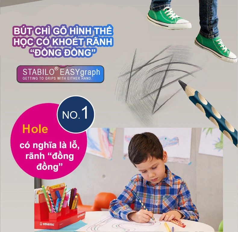 Bút chì gỗ hình thể học STABILO EASYgraph/EASYwrite