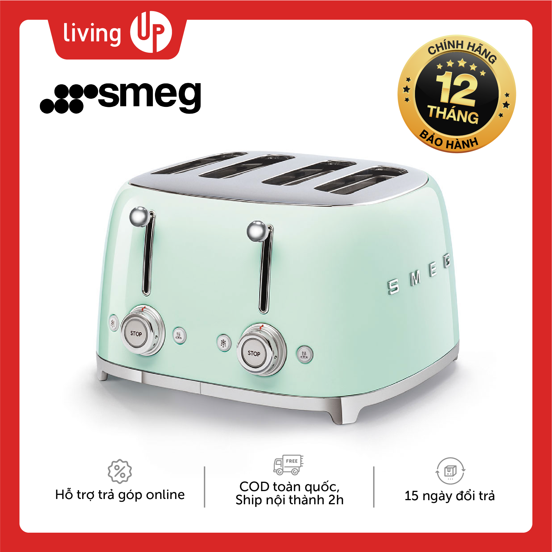[Trả góp 0%]Máy nướng bánh mì SMEG - TSF03