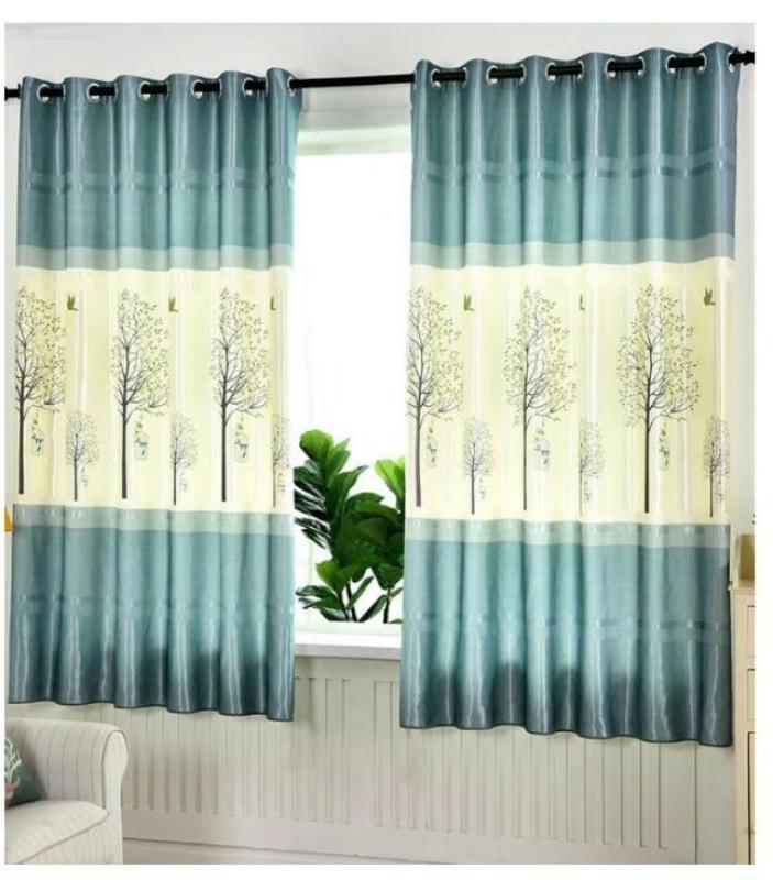 Rèm vải dày che nắng tốt cách nhiệt cây cao và chim xanh 2m x 2m cao