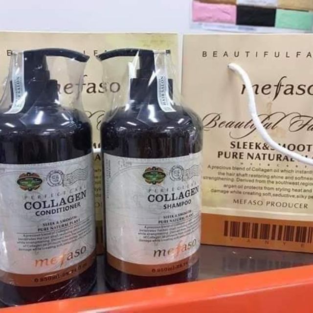 [CẶP DẦU GỘI] Dầu gội cặp Mefaso colagen  giúp bổ sung độ ẩm tăng sự đàn hồi dẻo dai của sợi tóc