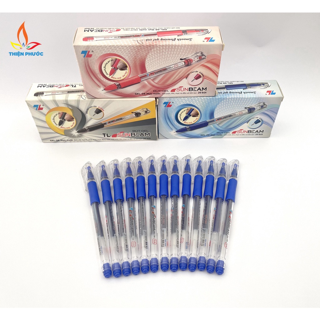 Bút bi gel Thiên Long Sunbeam 08 [Hộp 20 cây] THIỆN PHƯỚC