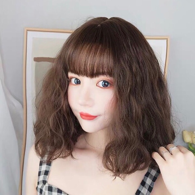 Tóc giả cả đầu ❤️FREESHIP❤️ Tóc giả cả đầu xù lỡ 35cm