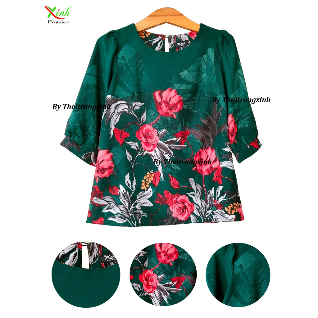Áo Lụa Mango Cao Cấp Họa Tiết Hoa In 3D Sang Trọng