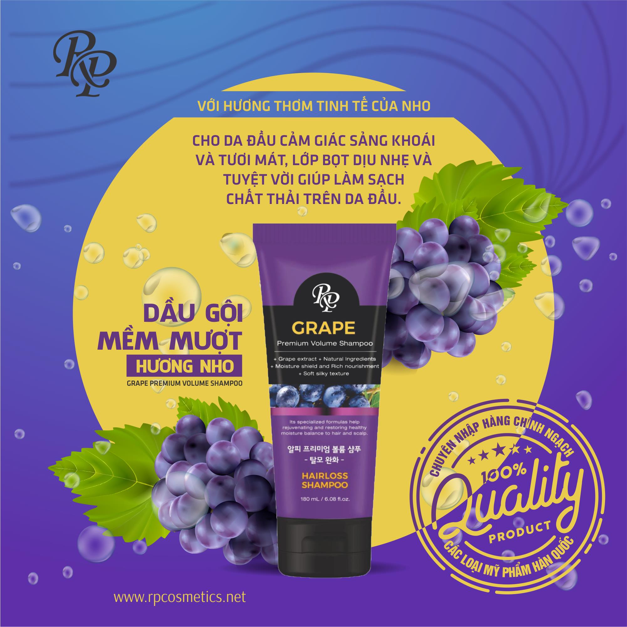 Dầu gội mềm mượt Hương Nho (Grape Premium Volume Shampoo)