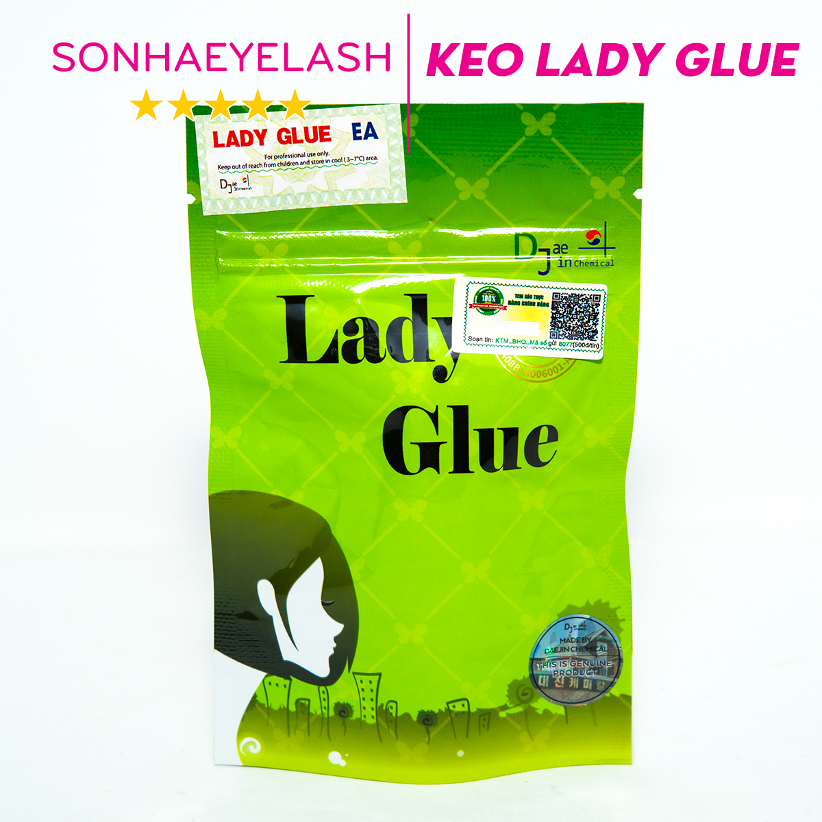 Keo Lady xanh, keo nối mi ít cay