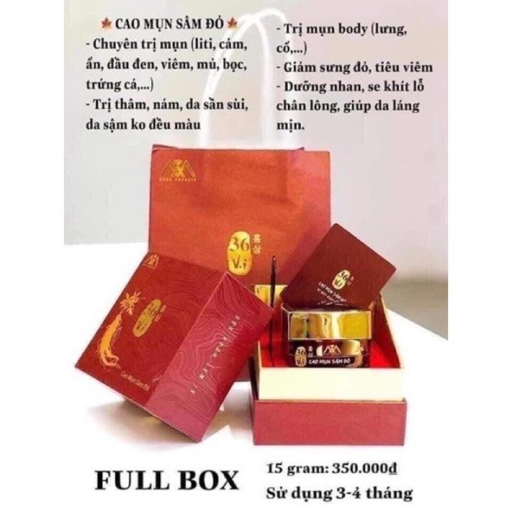 Cao Mụn Sâm Đỏ 15g Chính Hãng Mee Organic