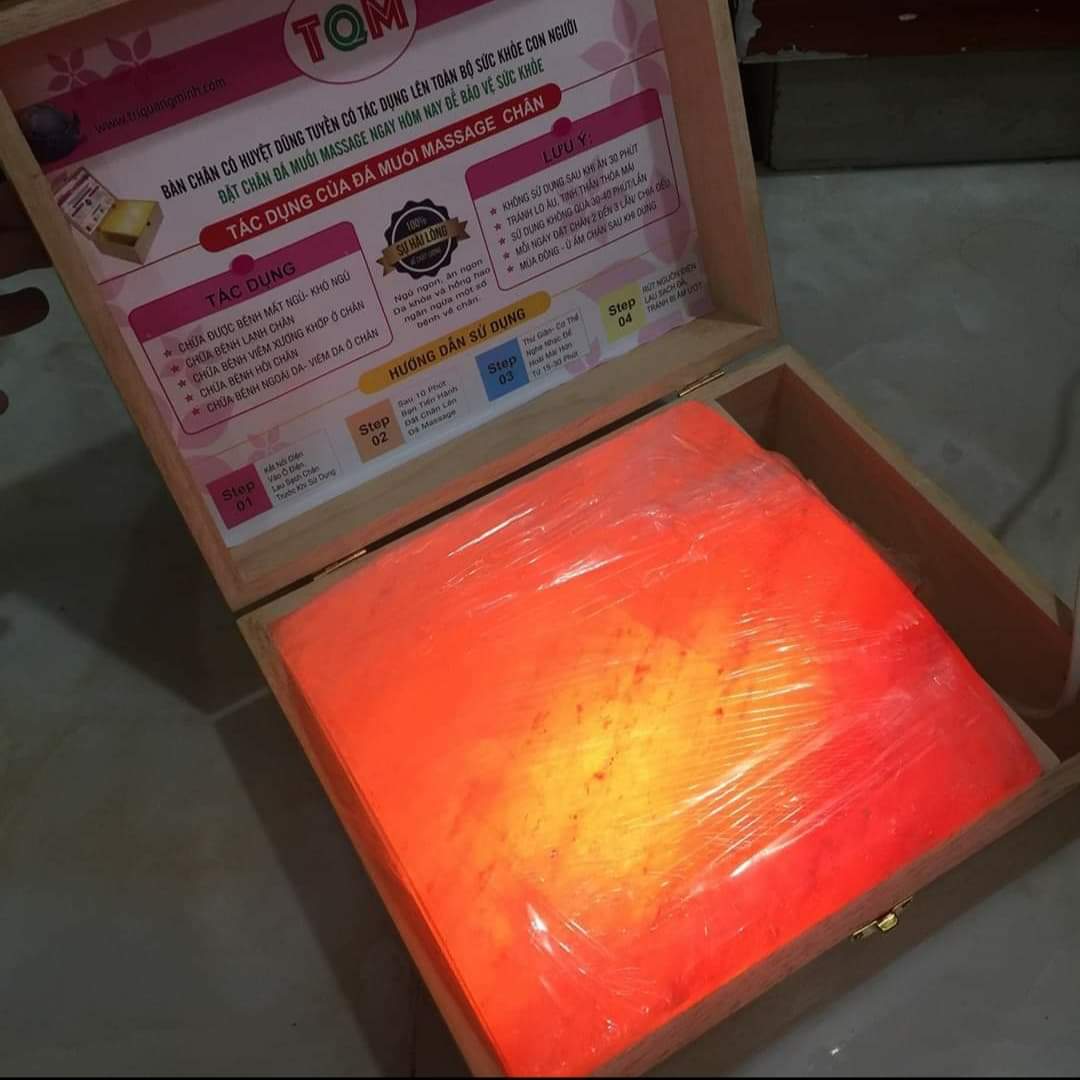 [HCM]Bàn đá muối Hymalaya đặt chân loại cao cấp - mặt cong ( đèn đá muối)