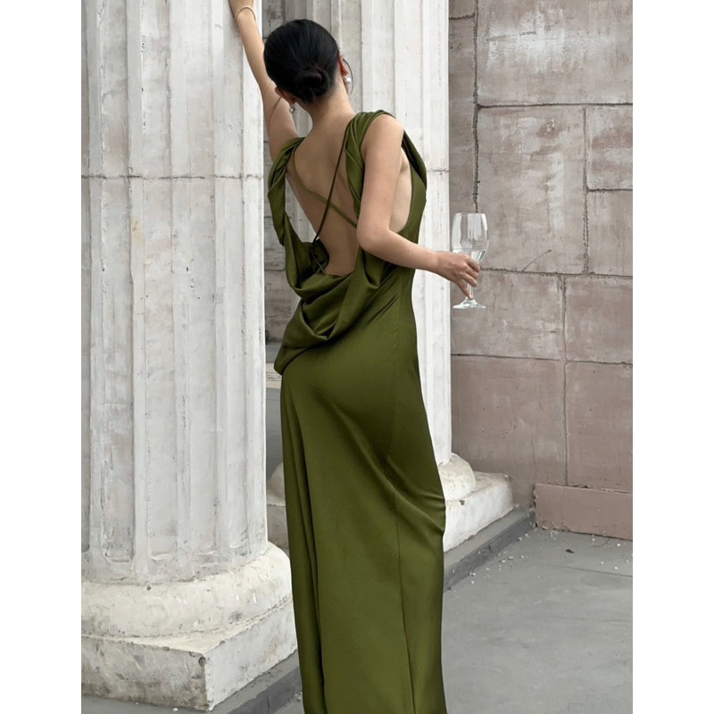 [Kisserine] Đầm lụa CAROLINE - Đầm dài - Đầm dự tiệc - Đầm thiết kế cao cấp - Đầm cổ đổ 🌹🌹
