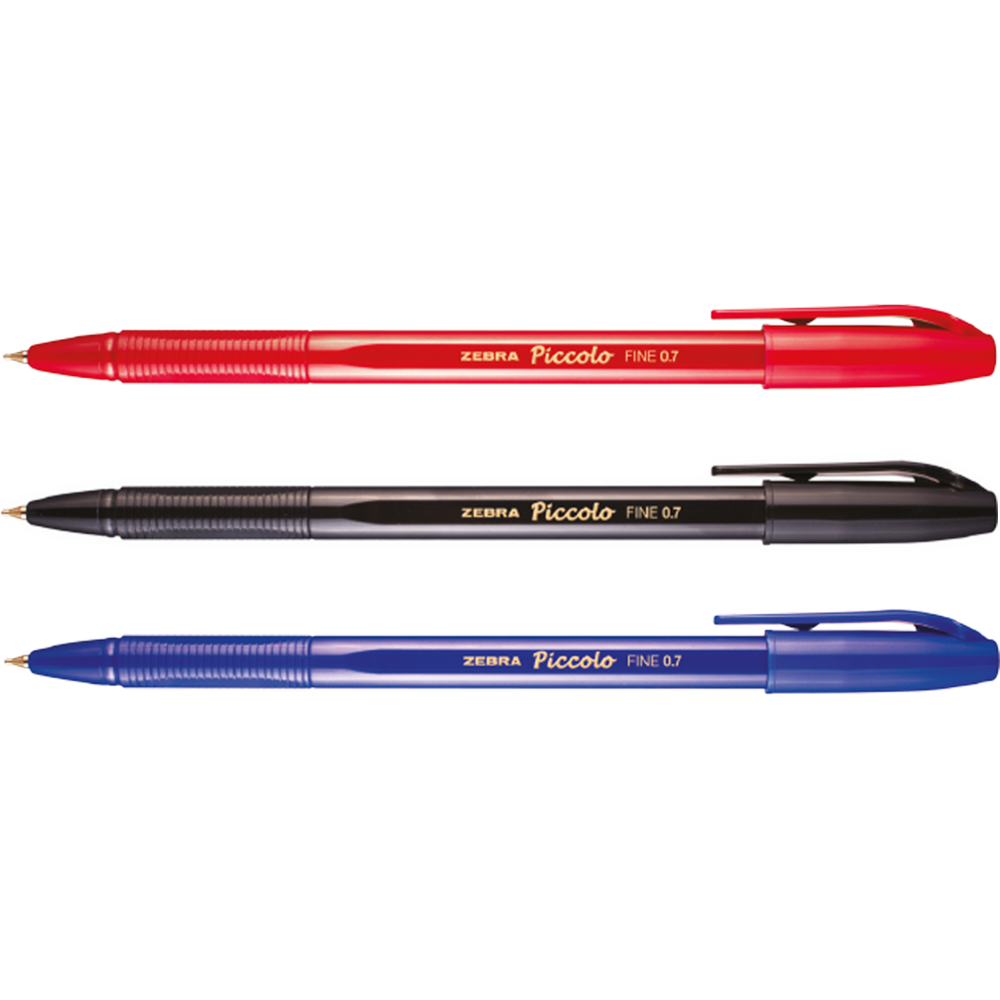 Bút Bi Piccolo Zebra Pen Hộp 12 Cây - Ngòi 0.7mm, Có Nắp Chống Khô, Viết Mực Mịn Trơn, Ra Mực Đều Không Lem, Nhanh Khô, Màu Xanh/Đen/Đỏ, Dùng Học Sinh Văn Phòng - ZEBRA PEN - [Chính Hãng]