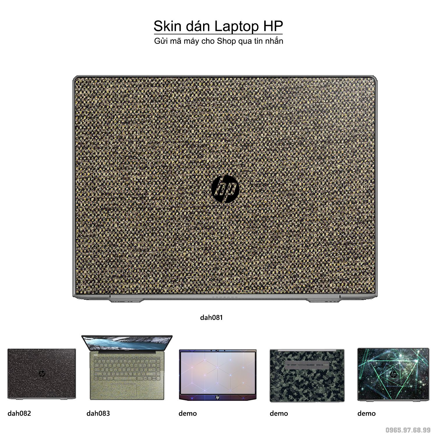Decal Skin dán Laptop HP mẫu vân vải (inbox mã máy cho shop)
