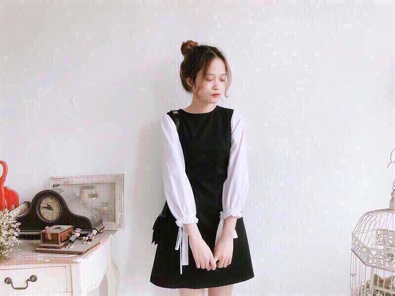 Đầm suông tay nơ dễ thương