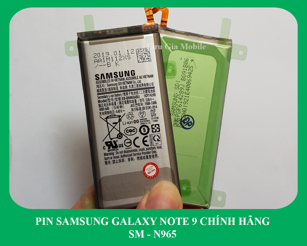 Pin Samsung Galaxy Note 9 zin công ty