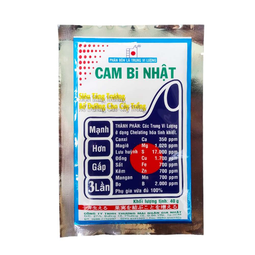Phân bón lá trung vi lượng CAMBI NHẬT (Gói 40g)