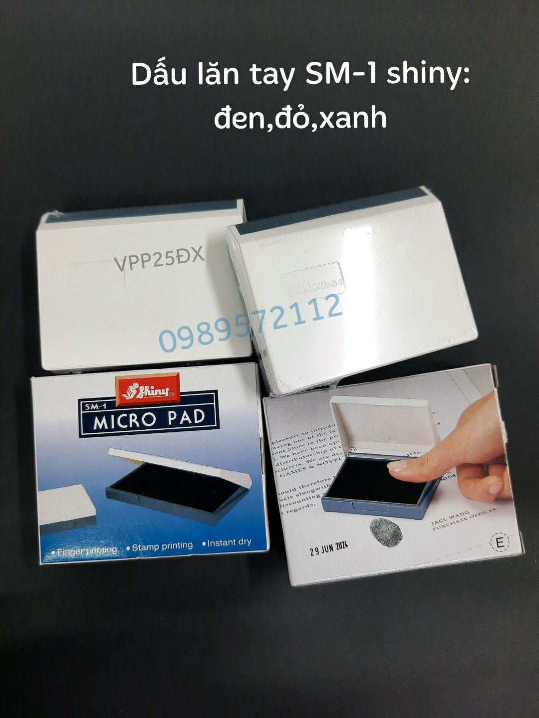 Hộp dấu lăn tay SM-1 shiny.khay mực dấu