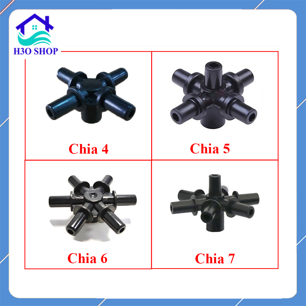 Đầu chia nhánh béc phun sương - đầu chia béc phun sương 4 hướng, 5 hướng, 6 hướng, 7 hướng