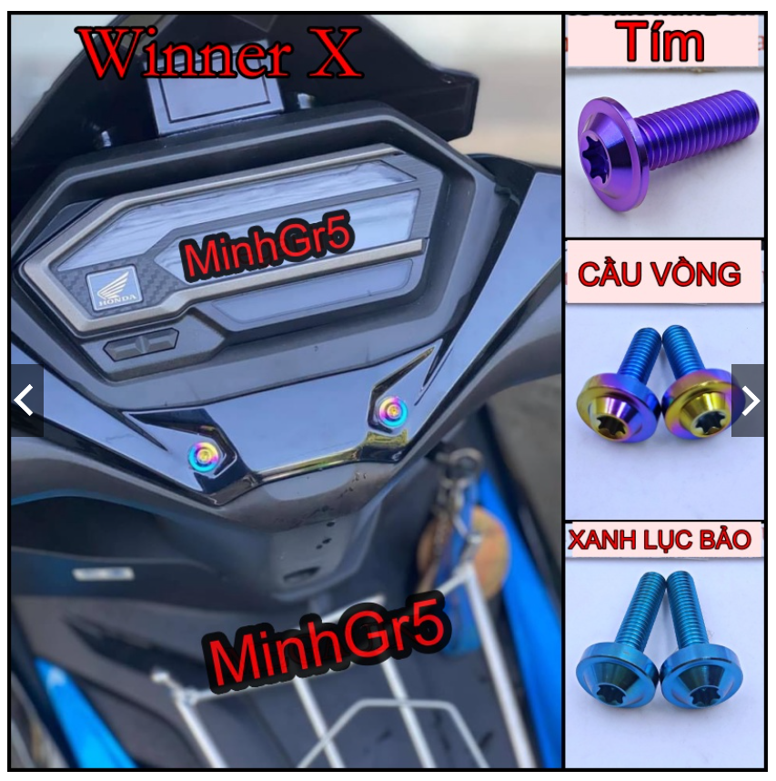 Combo 26 ốc gr5 titan dán áo winner x (v2 + v3)