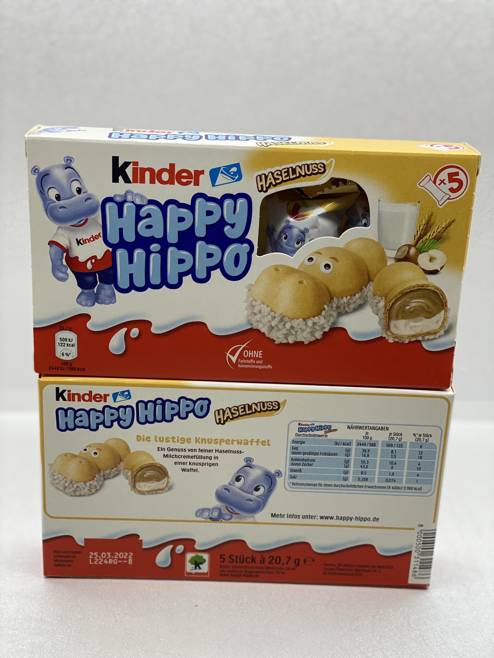 Bánh Socola Kinder Happy Hippo hộp 5 chiếc - Đức