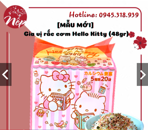 Date 2022 MẪU MỚI Bịch 20 gói Gia vị rắc cơm Hello Kitty Nhật Bản 48gr -