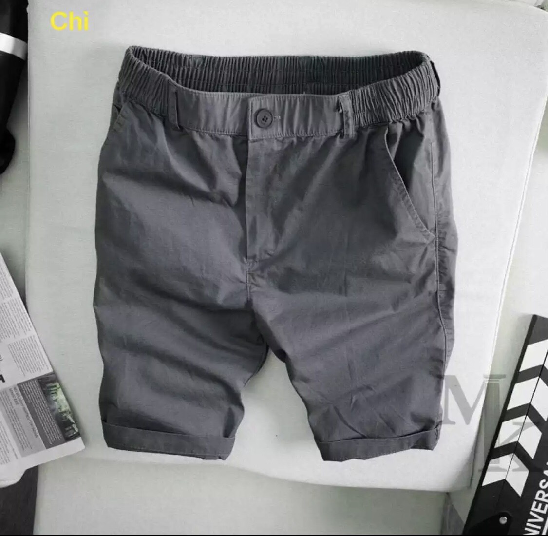 Quần short nam kaki cạp chun mềm mịn - co dãn t02