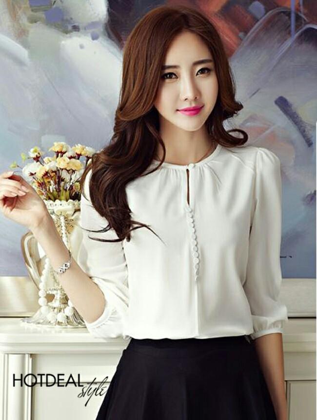 [HCM]Áo style phối nút Phong Cách Hàn Quốc Cực Hot
