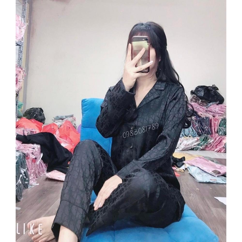 bộ pijama tay dài- quần dài chất lụa lụa gấm