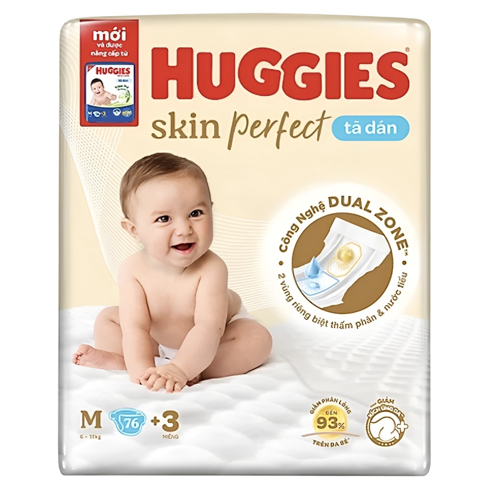 Tả Dán Huggies Skincare M76x3+ KM New