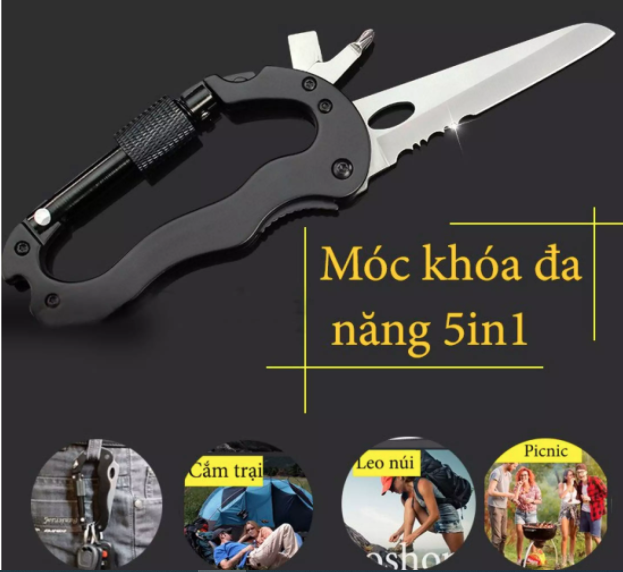 Dụng cụ đa năng tiện lợi, Móc khóa đa năng 5 in 1