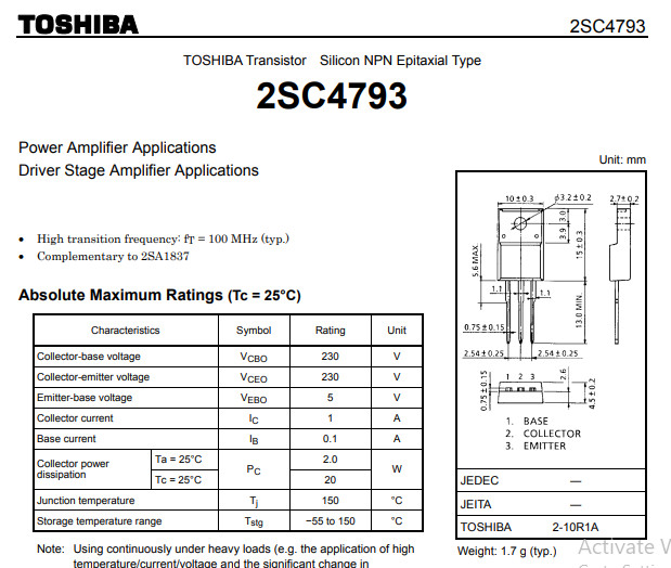 Cặp transistor đệm A1837+C4793 tháo máy loại tốt