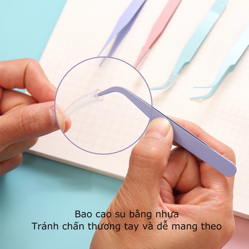 Nhíp đầu cong bằng thép không gỉ nhiều màu sắc tiện dụng