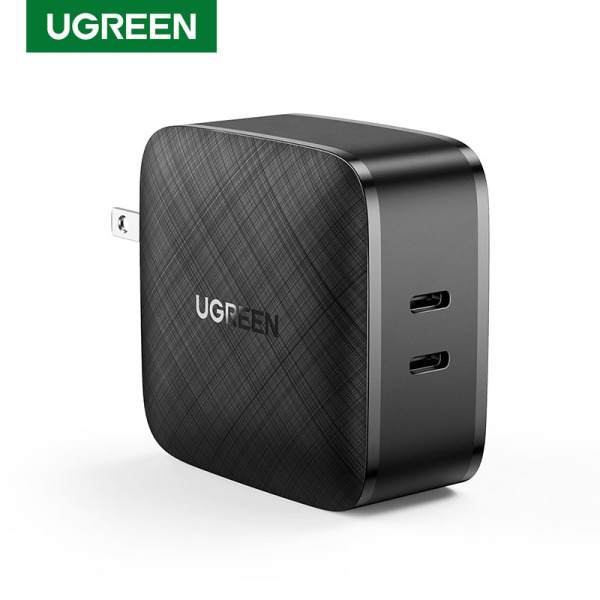 UGREEN 66W PD Fast Charger Power Delivery Dual Ports Type-C Quick Charger for iPhone 12 pro max, SAMSUNG S20+, MacBooK Tablet Laptop Mobile Phones