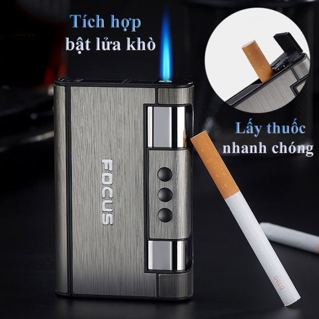 Hộp Quẹt Bật Lửa Focus 2 Trong 1 Cao Cấp
