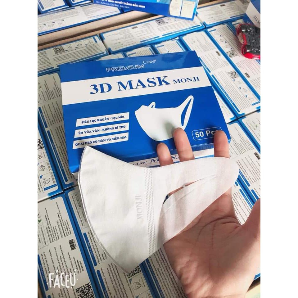 HCM Khẩu trang 3D mask MONJ hộp 50 cái, Khẩu Trang Y Tế, Khẩu Trang 3D Hàn