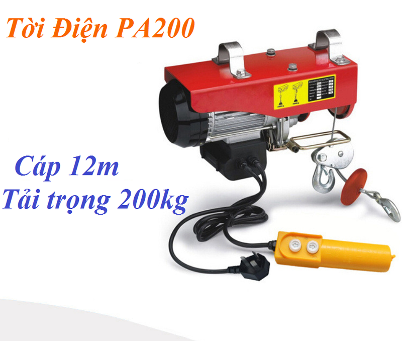 Máy Tời Điện 200kg, tời điện 12m, máy nâng hạ
