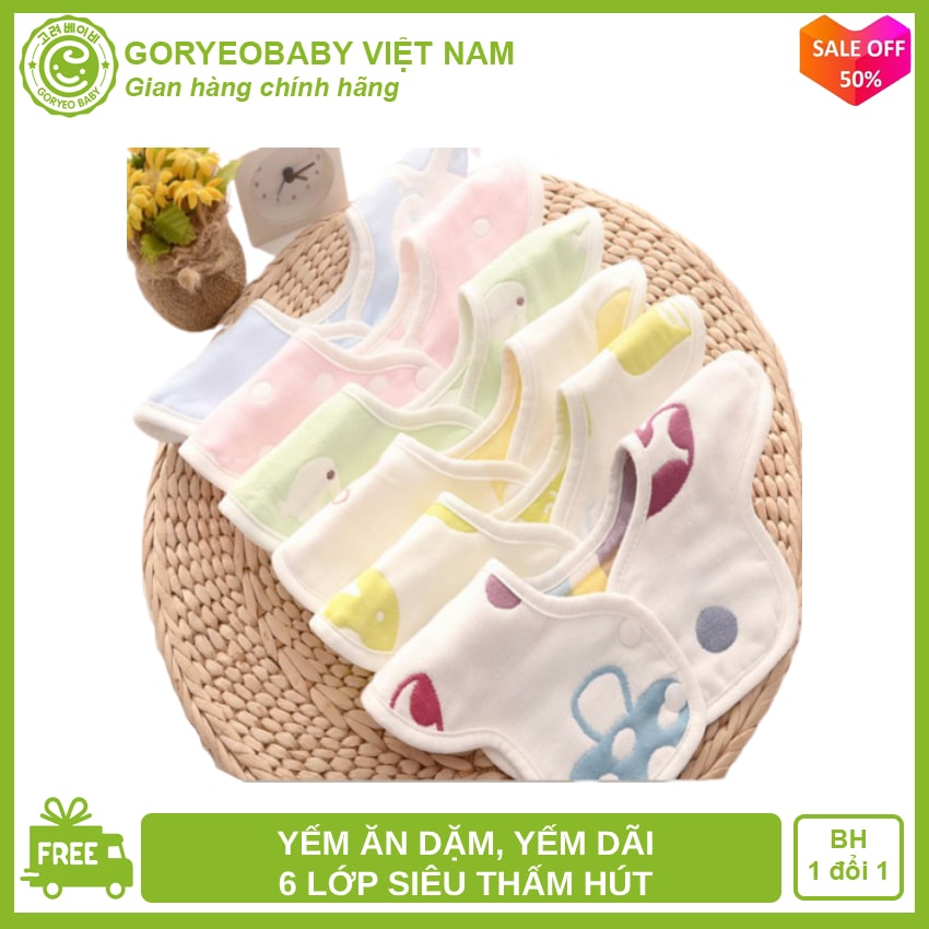 Feeding bibs miles, Pinafore for baby 2 face 6 layer cotton super absorbent