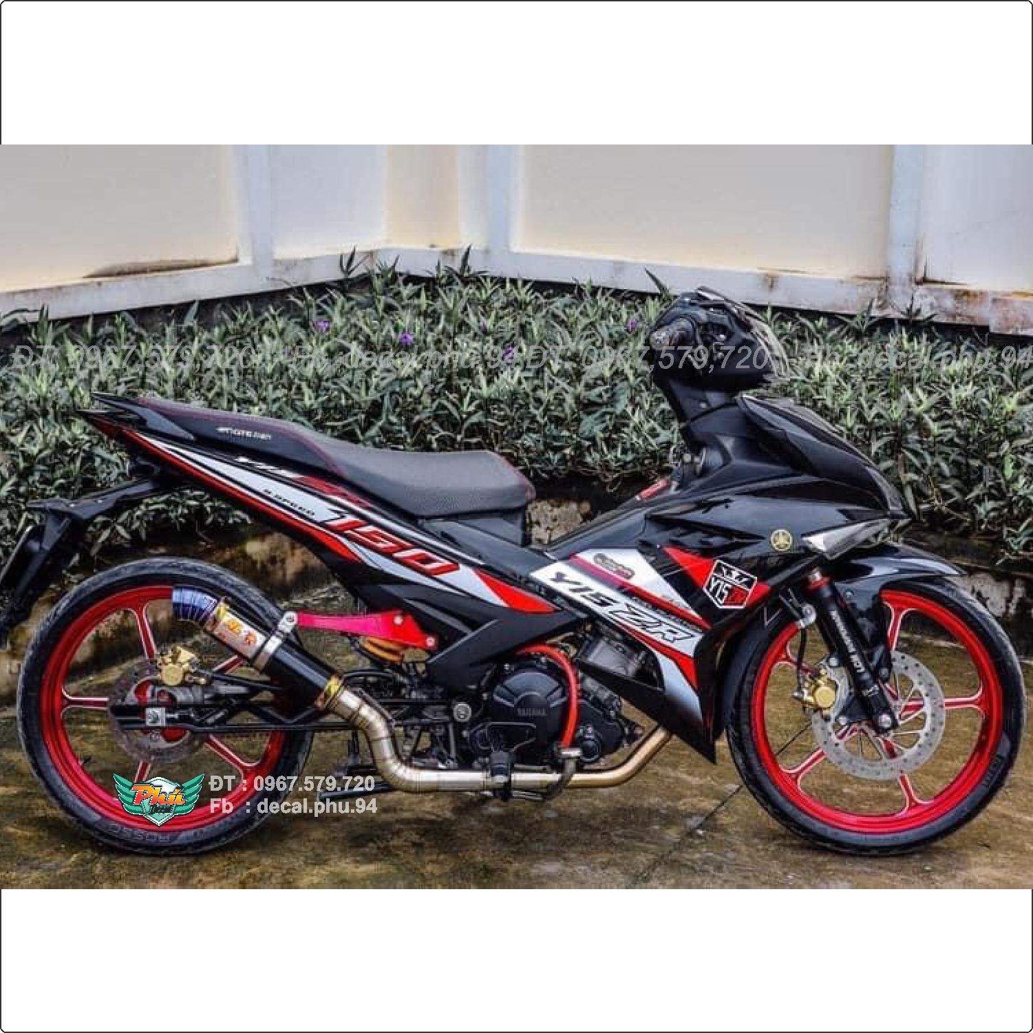 Tem rời Exciter 150 Y15zr đỏ đen trắng