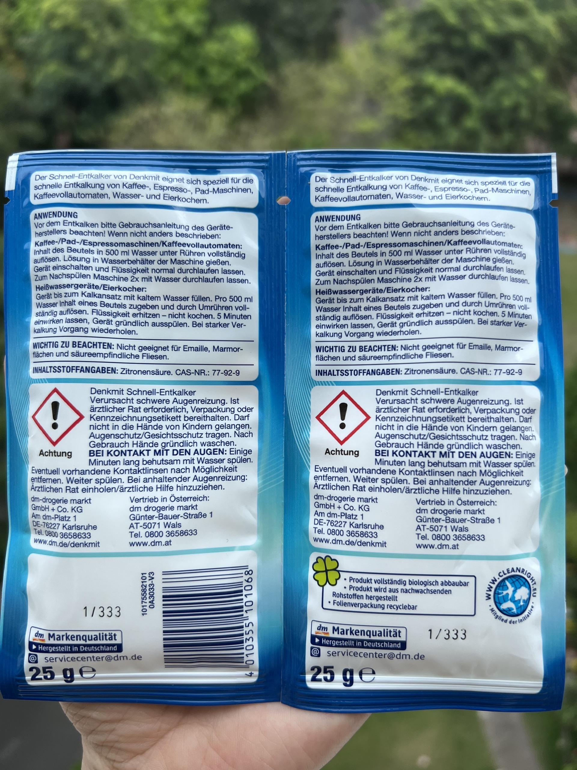 BỘT TẨY CẶN CHO ẤM SIÊU TỐC MÁY PHA CÀ PHÊ DENKMIT 25g NỘI ĐỊA ĐỨC