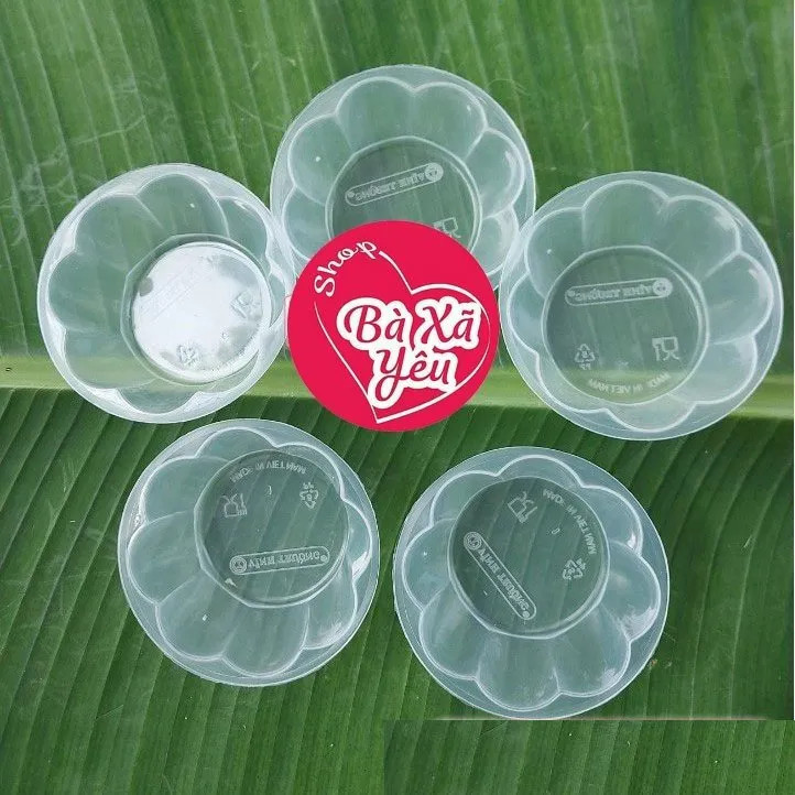 Combo 100 khuôn bánh flan , rau câu hình bông hoa có nắp