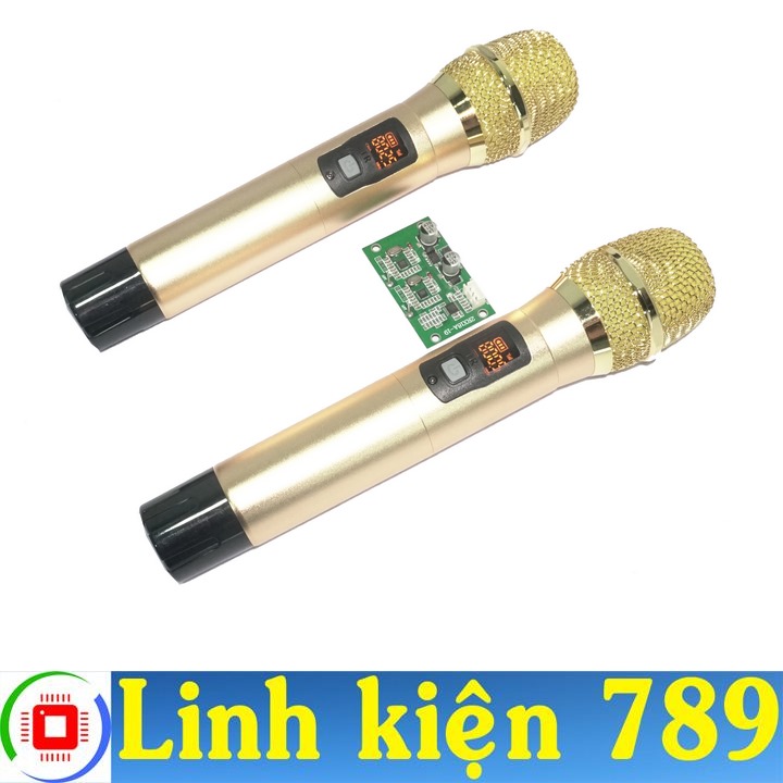 Micro không dây UHF màu đen,màu vàng (2 mic)