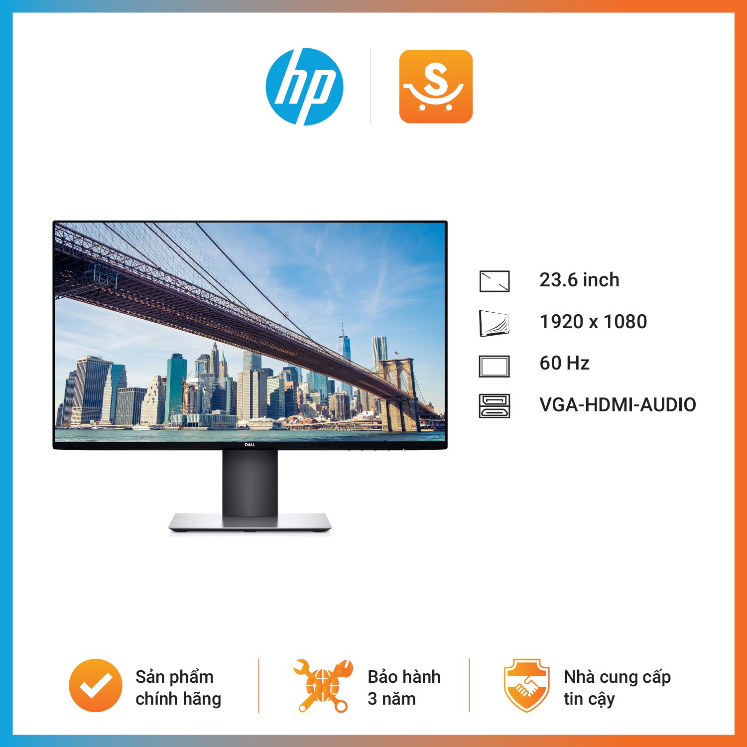 Màn hình Dell Ultrasharp U2419H (23.8 inch/FHD/IPS/DP+HDMI/250cd/m²/60Hz/8ms)