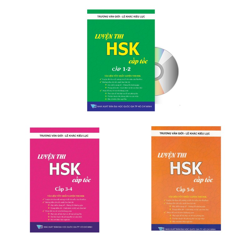 Sách - combo: luyện thi hsk cấp tốc cấp 1-2-3-4-5-6 + dvd nghe sách
