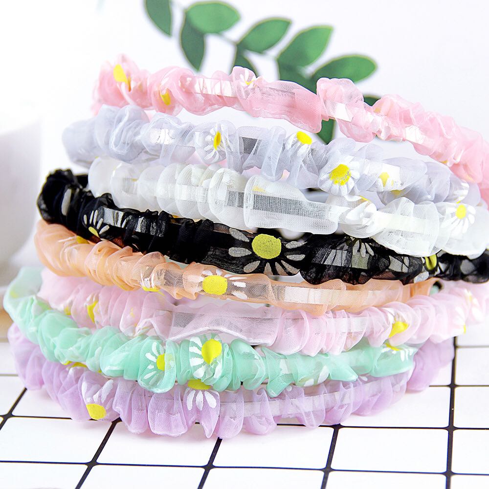 [HCM]Băng đô Scrunchies hoa cúc siêu dễ thương
