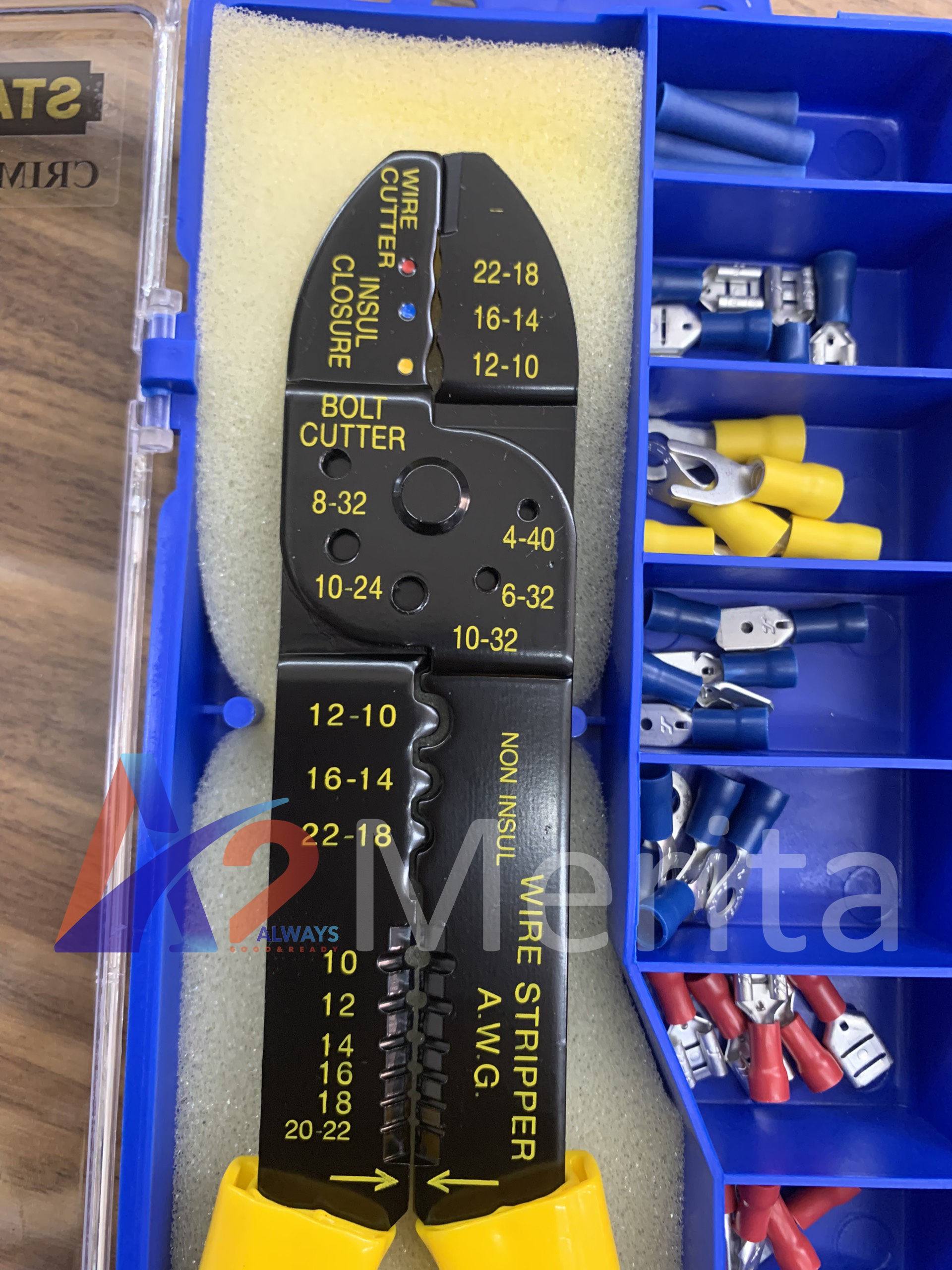 Kềm bấm cos 9 /230MM (kèm hộp đầu cos) Stanley 84-253-22