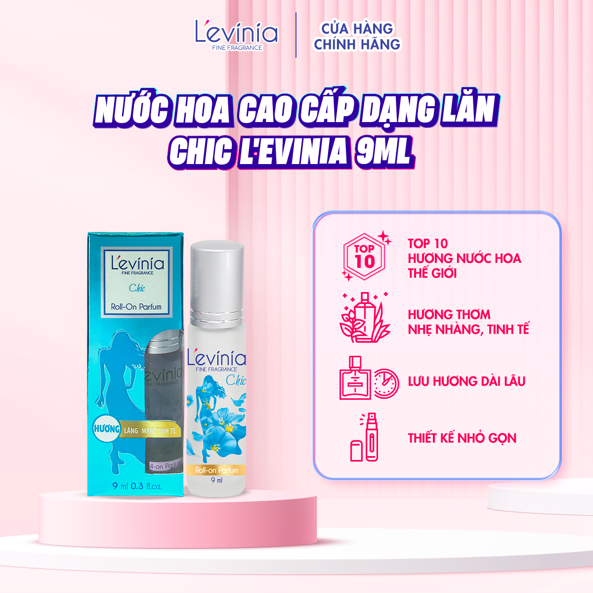Combo 2 Nước Hoa Cao Cấp Dạng Lăn L'evinia Hương Chic 9ml