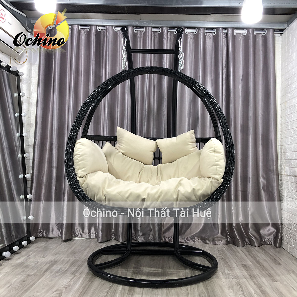 Xích đu đôi sân vườn mẫu phượng hoàng tết phong cách hiện đại dành cho 2 người